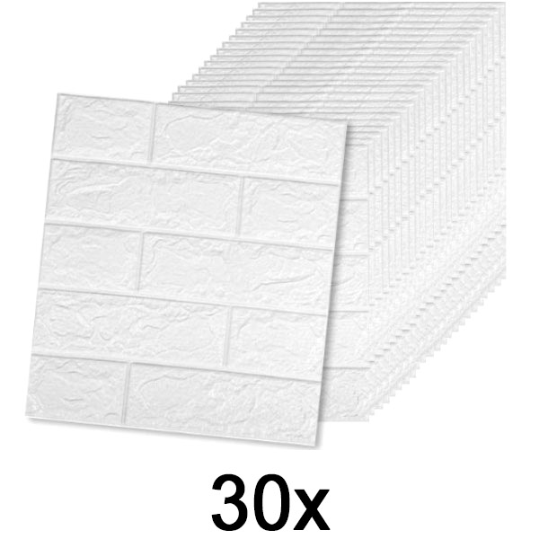 6x Papier peint autocollant avec motif 3D de briques (5 pièces) | BRICKSBY