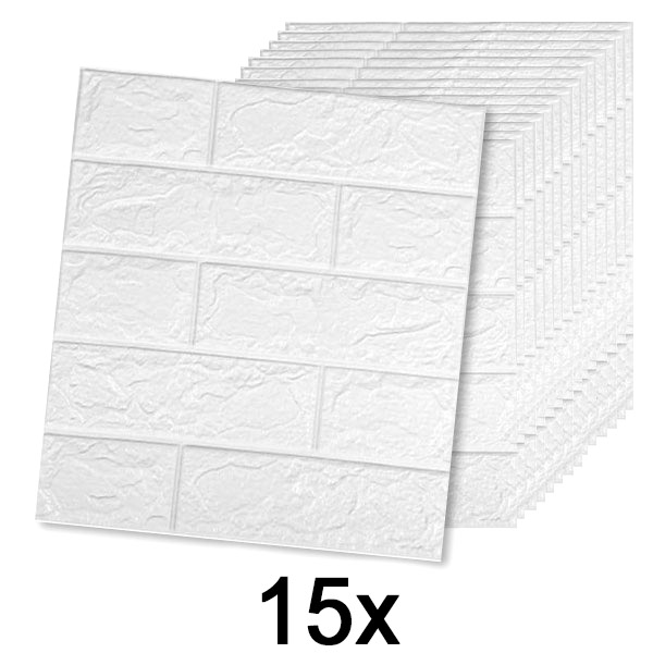 3x Papier peint autocollant avec motif 3D de briques (5 pièces) | BRICKSBY