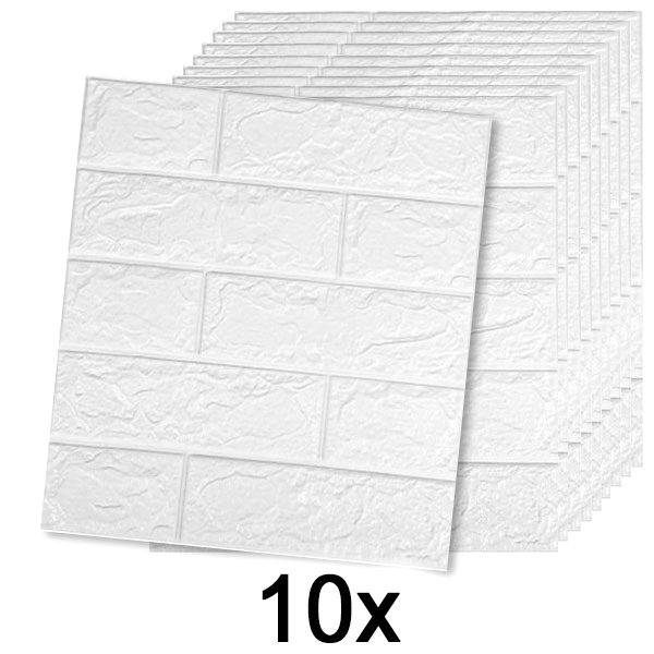 2x Papier peint autocollant avec motif 3D de briques (5 pièces) | BRICKSBY