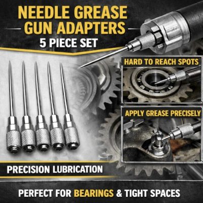 Adaptateur de pistolet à graisse à embout aiguille (lot de 5) | GREASRA