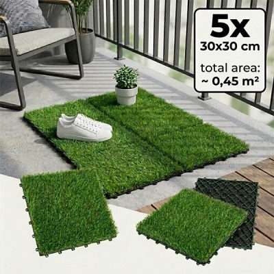 Dalles de gazon artificiel pour du00e9coration (5pcs) | GRASSTILE
