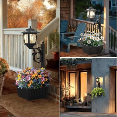 Lampe de jardin solaire avec jardinière | LUMIPOT