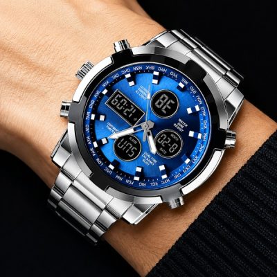 Montre en acier à double affichage | WATCHROX