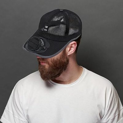 Casquette avec ventilateur de refroidissement à énergie solaire et rechargeable par USB | SOLCAP
