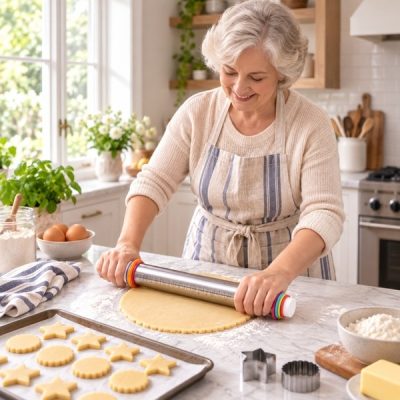 Rouleau à pâtisserie réglable avec anneaux d'épaisseur et règle | THICKROLL